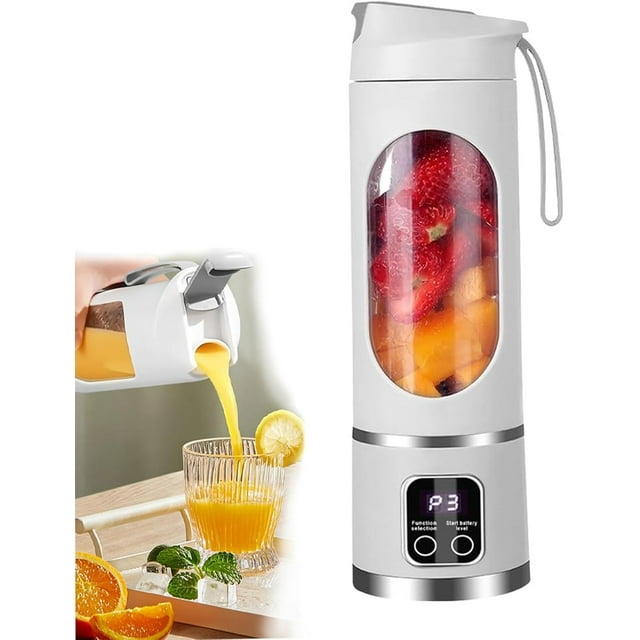 Digital Display Juicer,Portable Blender for Shakes and Smoothies,3 Speed,Usb Rechargeable 12-Blade Ice Crusher For Fresh Juices At Home Or On The Go
