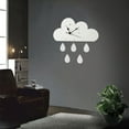 thumbnail image 4 of Yesbay Nordic Wooden Cloud Raindrop Shaped Wall Clock Nursery Room Decoration-White, 4 of 6