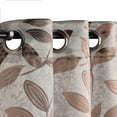 thumbnail image 2 of BNM Leaves Blackout Curtains, Set of 2, 52" x 84", White-Copper, 2 of 7
