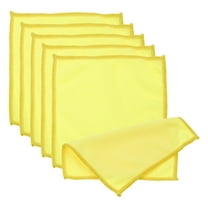 Uxcell Glasses Cleaning Cloth 5.91" x 5.91", Microfiber Eyeglasses Cleaner Cloths Soft Absorbent Rags, Yellow 6 Pcs