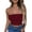 Burgundy, variant on Women's Sleeveless Tube Tops Strapless Off The Shoulder Blouse Solid Color Summer Casual Bandeau Crop Top Black
