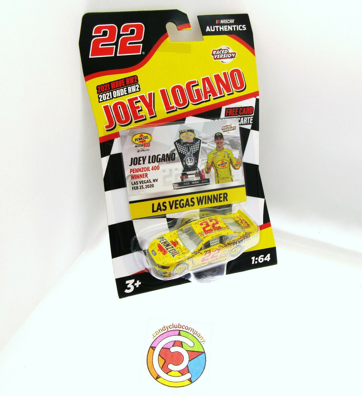 Joey Logano ~ Pennzoil Car ~ NASCAR Authentics ~ Die Cast 1:64 Scale