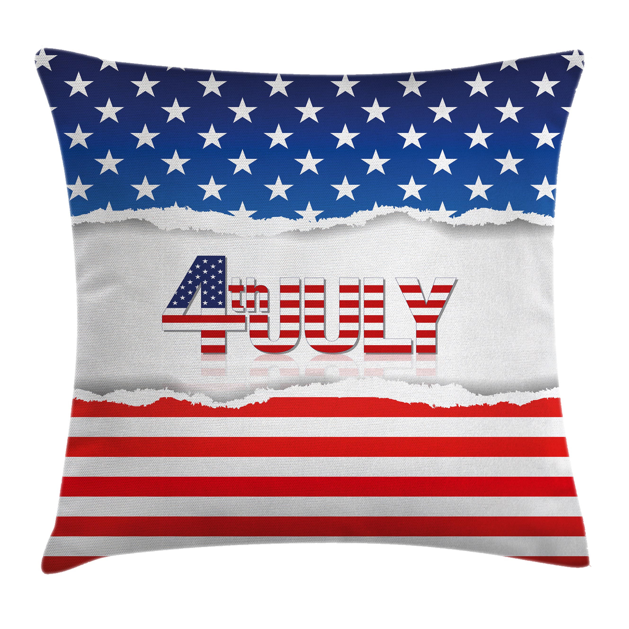4th of July Decor Throw Pillow Cushion Cover, Big Little Stars with