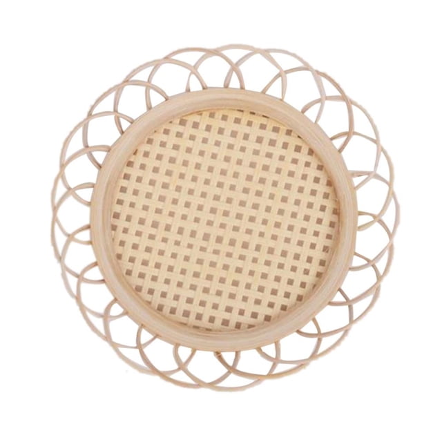Ratán Tejido Posavasos De Mesa De Ratán Tejido A Mano Posavasos De Taza De Té Posavasos De Taza Trenzada Decoración De Mesa Moyic HA046396-00