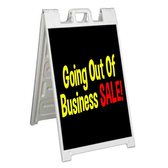 Going Out Of Business Sale (24" X 36") Standard A-Frame Signicade, Includes Decal Applied To Stand