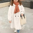 thumbnail image 5 of BRGZLK Girls Faux Fur Coat Kids Fluffy Long Sleeve Hooded Button Down Jacket Winter Daily Wear Outwear with Pockets White 7-8 Years, 5 of 5