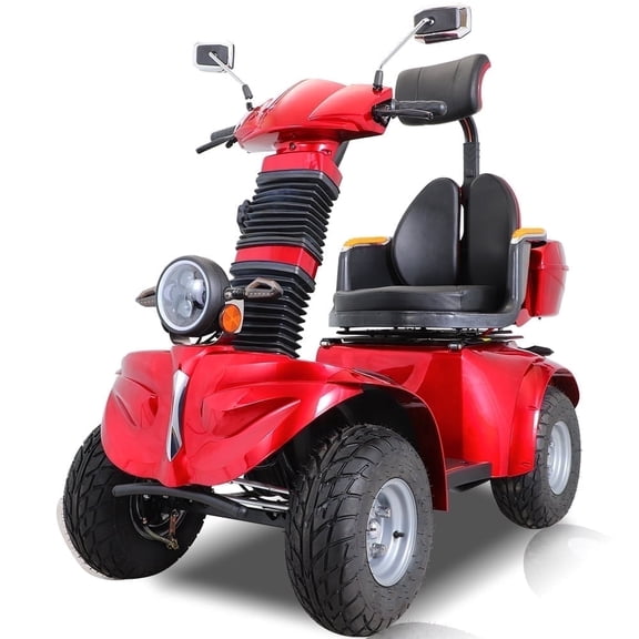 30 MPH Top Speed 4-Wheel Mobility Scooter, Red, 500 lb Limit