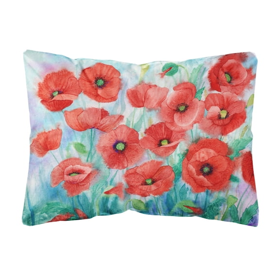 Carolines Treasures IBD0258PW1216 Poppies Canvas Fabric Decorative Pillow, 12H x16W, multicolor