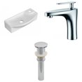 thumbnail image 1 of 17.75-in. W Wall Mount White Bathroom Vessel Sink Set For 1 Hole Right Faucet AI-26255, 1 of 9