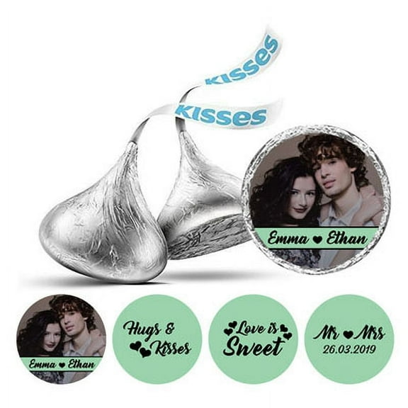 Darling Souvenir chocolate Labels 190 Pcs Love is Sweet Photo Wedding Custom Stickers-White