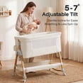 thumbnail image 5 of HARPPA Baby Bassinet Bedside Sleeper, 3-in-1 Cradle for Newborns with Storage & Wheels, White, 5 of 9
