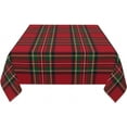 thumbnail image 3 of Checkered Christmas Tablecloth Square 60x60 Inch,Red Green Retro Plaid Table Cloth,Stain Resistance Polyester Winter Xmas Holiday Table Covers for Kitchen Dining,Small Tablecloth for Parties Picnic, 3 of 6