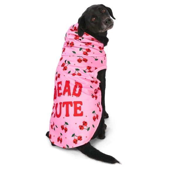 Vibrant Life Halloween Hoodie for Dogs, Dead Cute, Pink, L