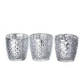 thumbnail image 5 of BalsaCircle 6 Silver 3" Assorted Geometric Designs Glass Votive Candle Holders Wedding Party Decorations, 5 of 8