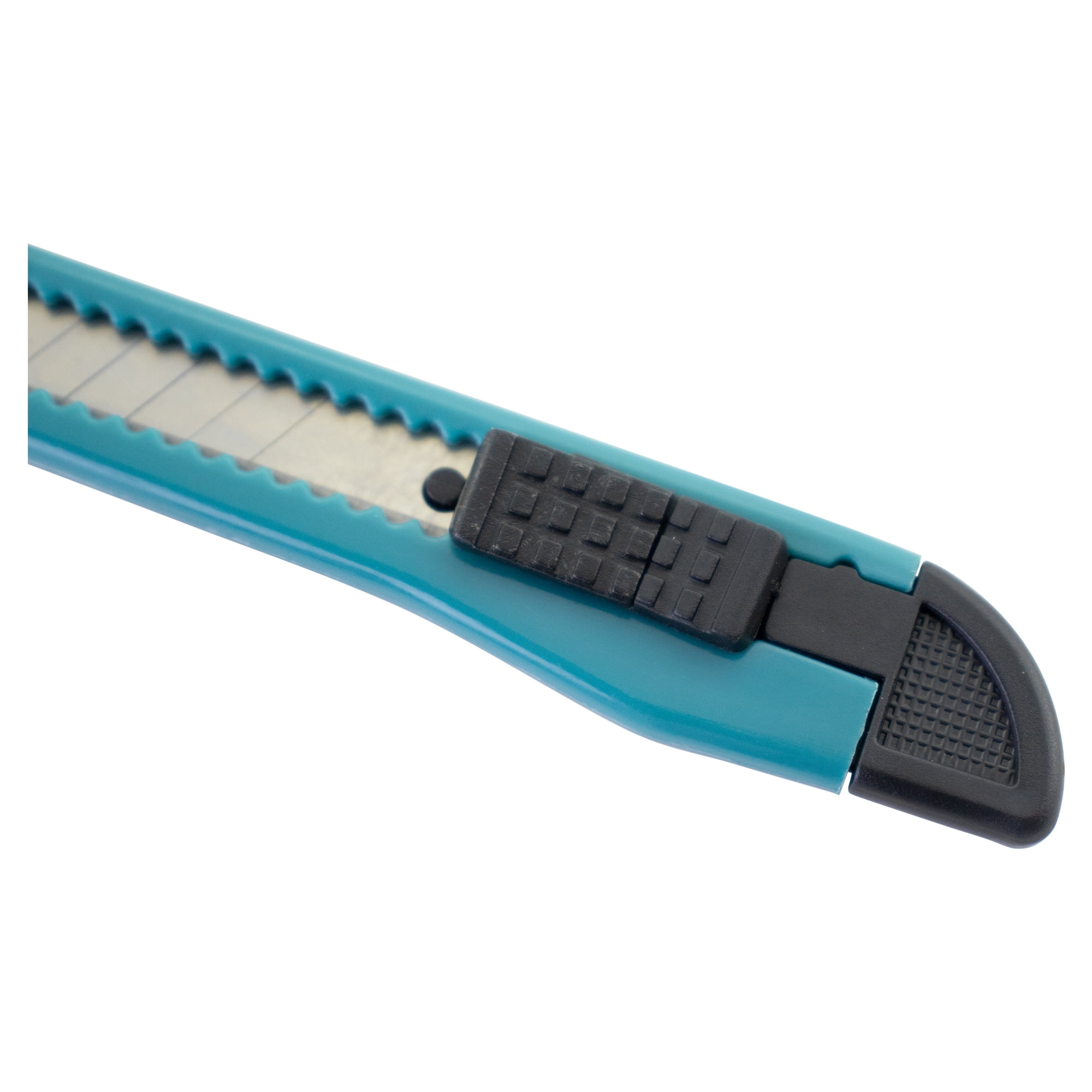 Motoproducts 2 Turquoise Retractable Utility Knife Wholesale 6 inch Manual Lock Box Cutter Snap Off Blade, Blue