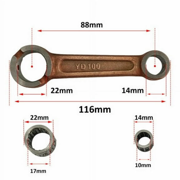 DONSP1986 YD100 Connecting Rod W/Needle Bearing Set for 2 Stroke Motorized Bike