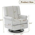 thumbnail image 2 of Swivel Glider Rocking Recliner,Comfortable Upholstered Rocker Recliner with 360° Swivel Motion,Nursery Breastfeeding Maternity Chair for Living Room, Office, Bedroom, 2 of 4