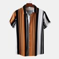 thumbnail image 3 of Camisas Hombre Camisas de un solo pecho de primavera y verano para hombre, camisa informal de manga corta con solapa para playa y vacaciones al libre (Brown, XL), 3 of 7