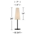 thumbnail image 6 of 360 Lighting Modern Table Lamps 26" High Set of 2 Dark Espresso Bronze Metal Off White Linen Cone Shade for Bedroom Living Room House Home Nightstand, 6 of 6