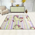 thumbnail image 3 of Coolnut Lightweight Soft Area Rugs 63 x 48 in, Unicorns and Rainbow Stars Floor Mat for Kids Playing Room Hardwood Floor Living Room Nursery Rugs, 5'3" x 4', 3 of 6
