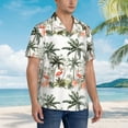 thumbnail image 5 of Fotbe Flamingo Palm Trees Hawaiian Shirt For Men Unisex Summer Beach Casual Short Sleeve Cotton Linen Button Down Shirts-3x-Large, 5 of 9