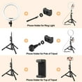 thumbnail image 4 of Rovtop 10 inch Ring Light with Stand Tripod, LED, Phone Holder for Selfie Camera Photography Makeup Video Live Streaming, 4 of 6