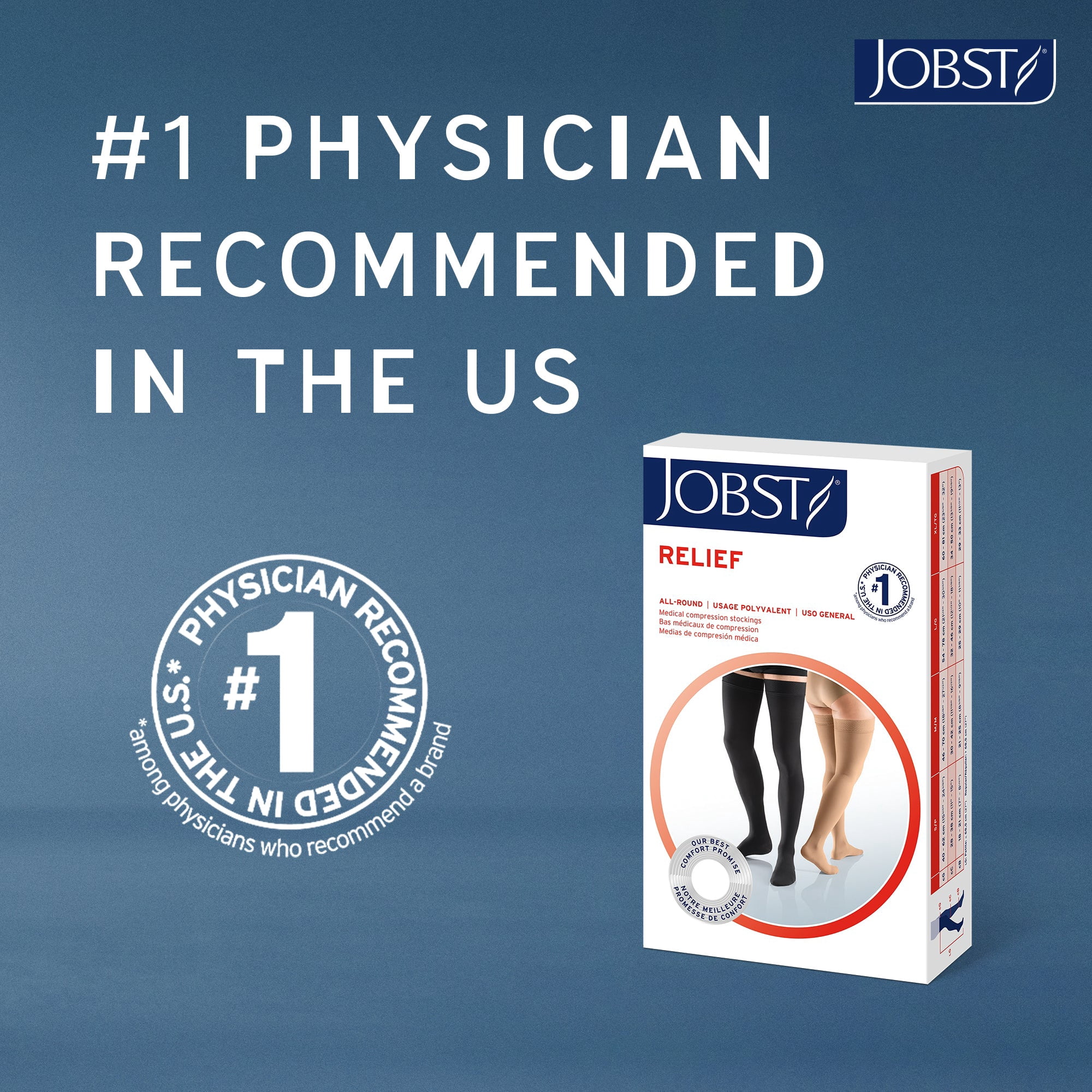 JOBST Relief Petite Compression Knee High, 15-20 mmHg Open Toe, Medium / Beige