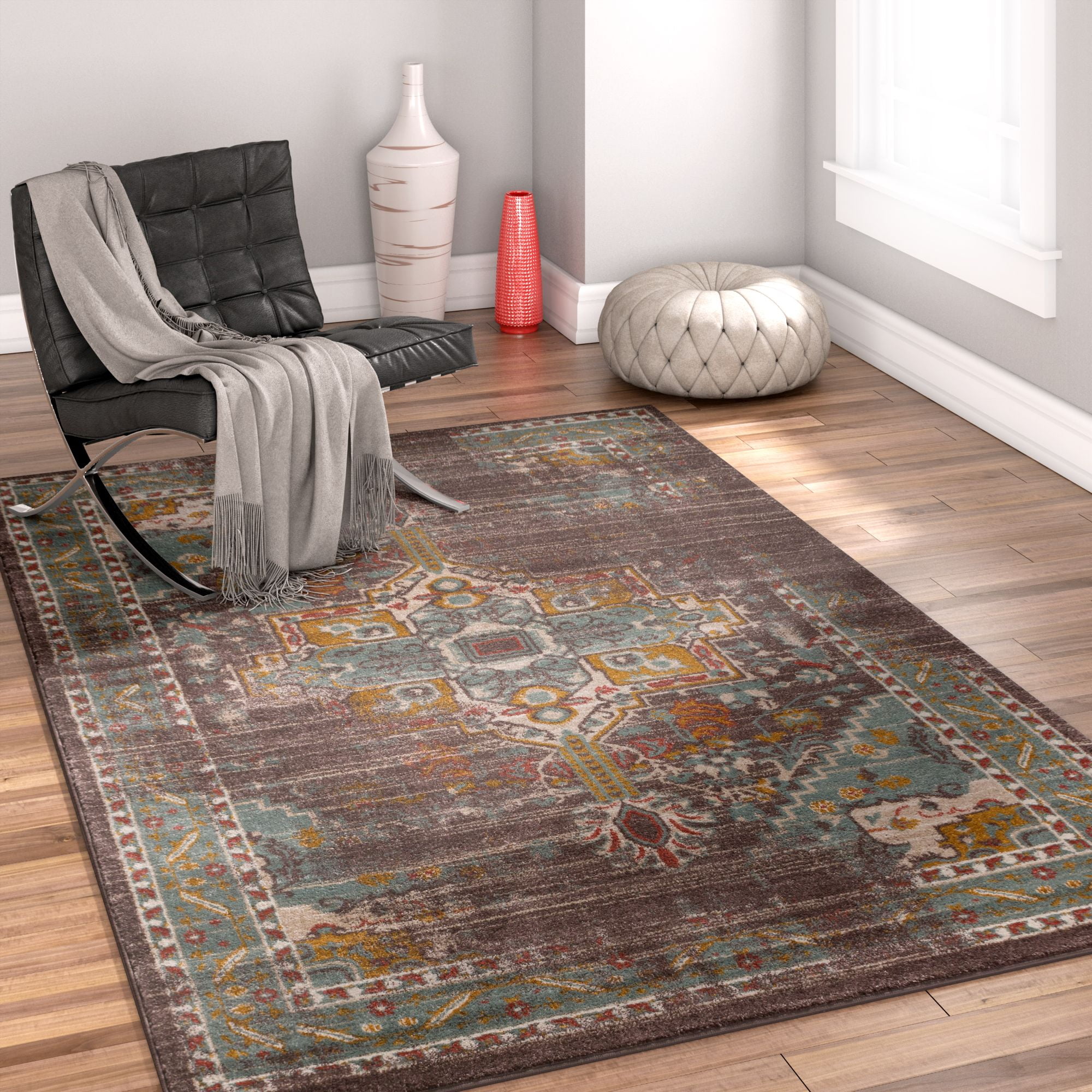 Well Woven Laurent Chelsea Blue Modern Vintage Area Rug