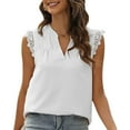 thumbnail image 1 of Cathalem Débardeurs pour Femmes T-Shirts Décontractés d'Été Col Rond Tunique, Blanc m, 1 of 2