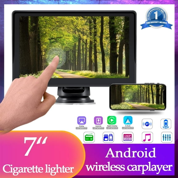 Polarlander Wireless 7" Car Stereo with Apple CarPlay and Android Auto