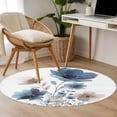 thumbnail image 5 of Spring Floral Round Living Room Rugs 3.3 ft, Watercolor Gradient Color Flowers Romantic Washable Area Rug with Non-Slip Sturdy Edge Binding Round Front Door Mat Floor Carpet for Entryway, 5 of 9