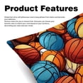 thumbnail image 2 of Basketball Luxurious Velvet Throw Pillow Covers Inserts in 16x16, 18x18, and 20x20 Inches - Set of 2 - Unique Patterns for Throw Pillow Covers for All Occasions, 2 of 6