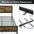 thumbnail image 6 of Allewie Brown Queen Size Metal Platform Bed Frame with Industrial Rivet Headboard and Deep Grey Frame, 6 of 7