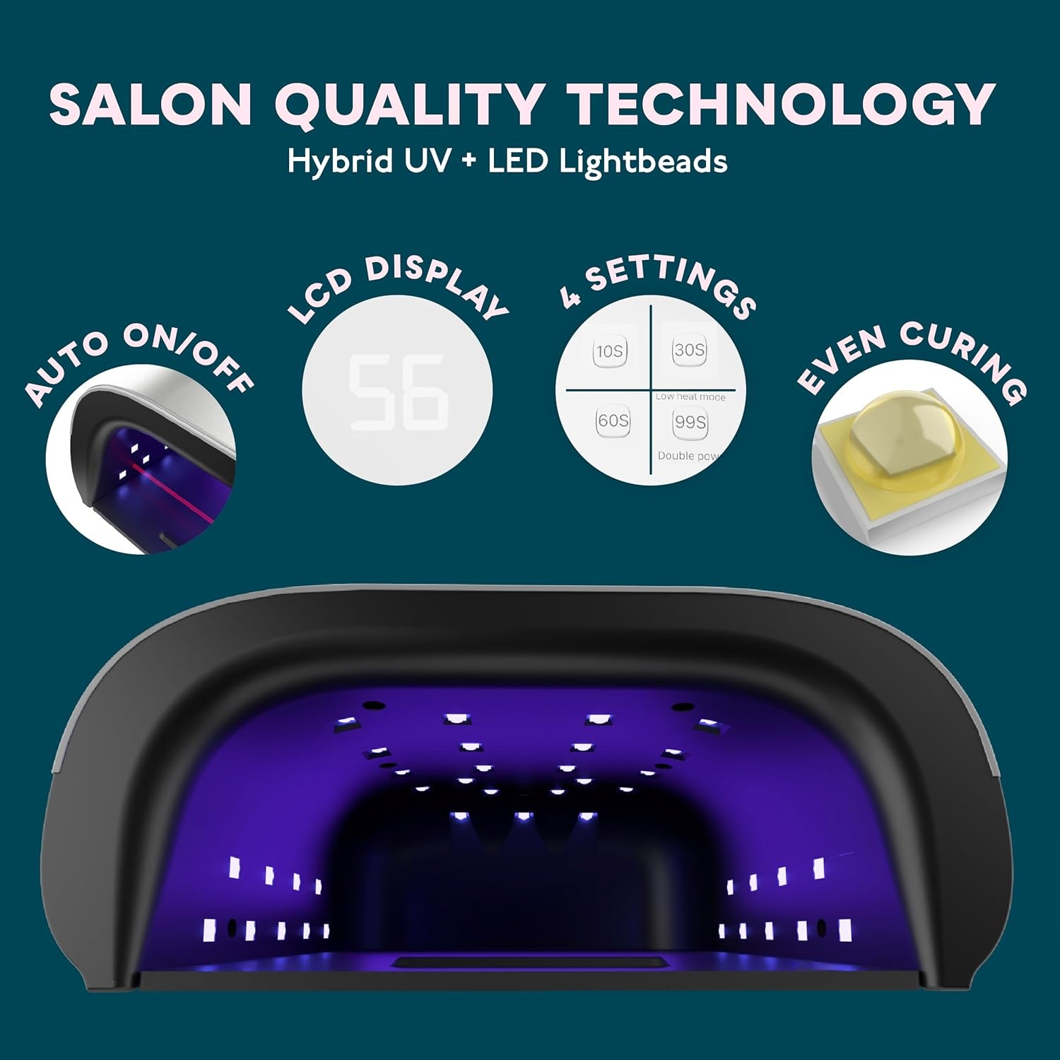Professional UV Light for Gel Nails, LED Nail Lamp for Gel Polish with 4-Timer and Sensor, 39 PCS LED Beads, UV Dryer for Salon Home Gift for Woman Mom Girl