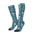 thumbnail image 2 of Haiem Dinosaur on the Beach Vacation Socks, Funny Novelty Crazy Design Cotton Socks Sports Socks Knee High Socks For Men, Women,1Pairs - Gift For Working Friends, 2 of 9