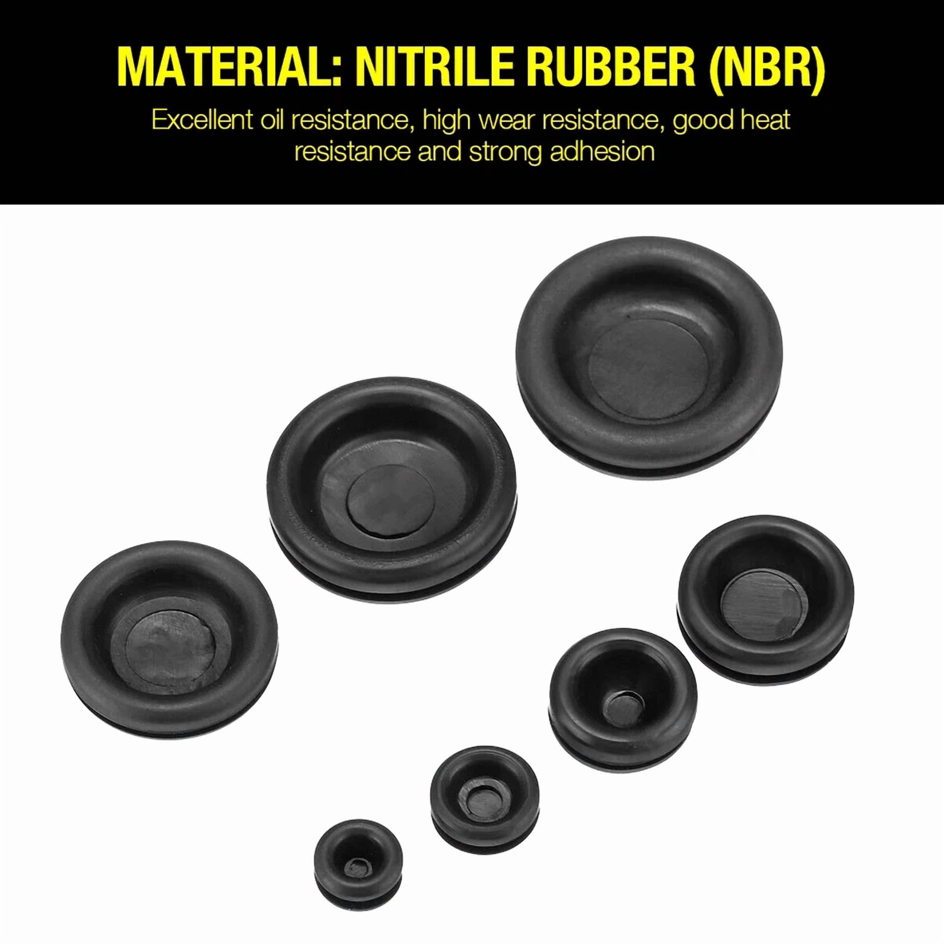 CIRCLE- 170Pcs Rubber Grommet Firewall Hole Plug Electrical Wiring Gasket Assortment Kit