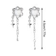 thumbnail image 3 of Whimsical Heart Fringe Earrings, with Heart Ornaments, Stainless Steel, Stainless Steel Chain for Jewelry Making, Jewelry Charms for Making Jewelry, Silver Charms for Making, 3 of 8