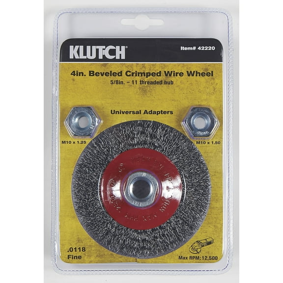 Klutch 4in. Beveled Crimped Fine Wire Wheel