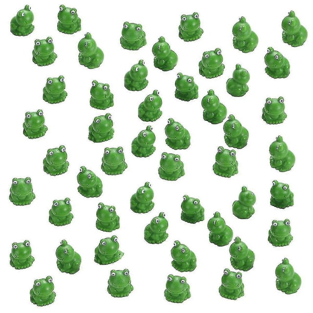 100 Pcs Mini Frog Garden Decor Green Frog Figurines Miniature Home Decor Tiny Plastic Frogs Fairy G