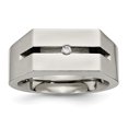 thumbnail image 1 of Titanium Diamond Wedding Ring Band Size 8.00 Man Fancy  For Dad Mens  For Him, 1 of 11