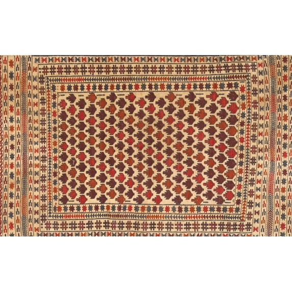 Ahgly Company Machine Washable Indoor Rectangle Traditional Fire Brick Red Area Rugs, 4' x 6'