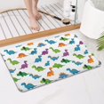thumbnail image 4 of White Dinosaurs Pattern Bathroom Rugs Mat,Non Slip Microfiber Bathroom Rug,Rubber Backing,Soft Bathroom Mats for Bathroom Floor,Tub and Shower,17x27in(43x68cm), 4 of 5