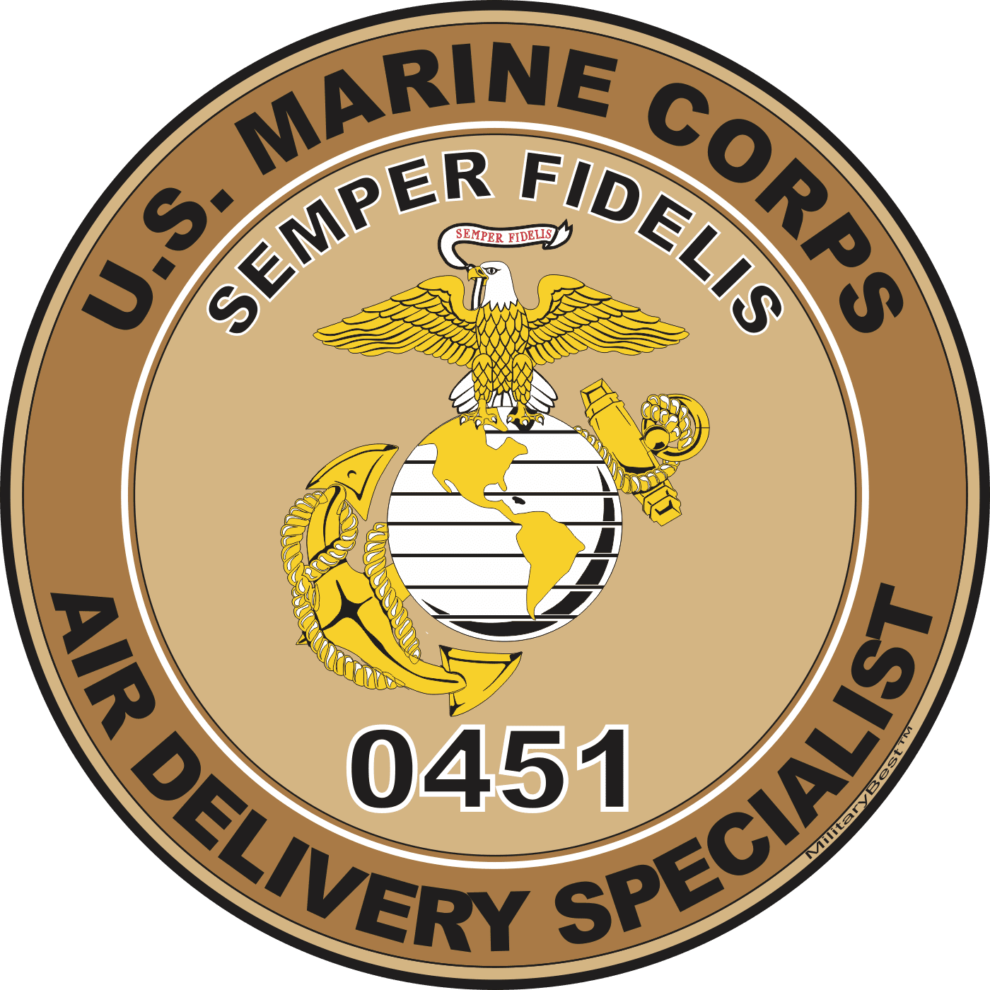 U.S.M.C. MOS 0451 Air Delivery Specialist Decal 3.8