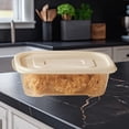 thumbnail image 1 of Fesfesfes Square Organizer with Lids Clear Plastic Food Storage Containers Airtight Organizer Bin for Food Prep Freezer Kitchen Restaurant Supplies White, 1 of 4