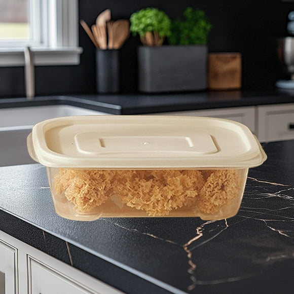 Fesfesfes Square Organizer with Lids Clear Plastic Food Storage Containers Airtight Organizer Bin for Food Prep Freezer Kitchen Restaurant Supplies White