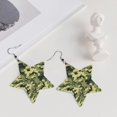 thumbnail image 5 of Leather Earrings Army Camouflage Decorative Star Faux Leather Earring Lightweight Dangle Drop Earrings For Women, 5 of 6