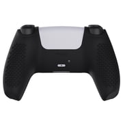 PlayVital Black 3D Studded Edition Anti-Slip Silicone Cover Skin for PS5 Controller, Soft Rubber Case Protector for PS5 Wireless Controller with 6 Black Thumb Grip Caps