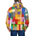 thumbnail image 5 of Zip Up Hoodies for Men - Colorful Plastic Blocks Pattern Long Sleeve Comfrt Men'S Fashion Hoodies & Sweatshirts, Jackets for Men Hoodies Pullover Clothing Clothes with Pouch, 5 of 5
