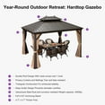 thumbnail image 6 of PURPLE LEAF Gazebo 10' X 13' Outdoor Hardtop Gazebo Galvanized Steel Double Roof Canopy Patio Metal Gazebo Aluminum Frame Permanent Pavilion, 6 of 14