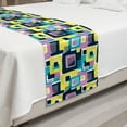 thumbnail image 2 of Abstract Bed Runner, Modern Pattern of Geometric Shapes Streaks Digital Colorful Art Squares, Decorative Accent Bedding Scarf for Hotels Homes and Guestrooms, Queen, Multicolor, by Ambesonne, 2 of 2